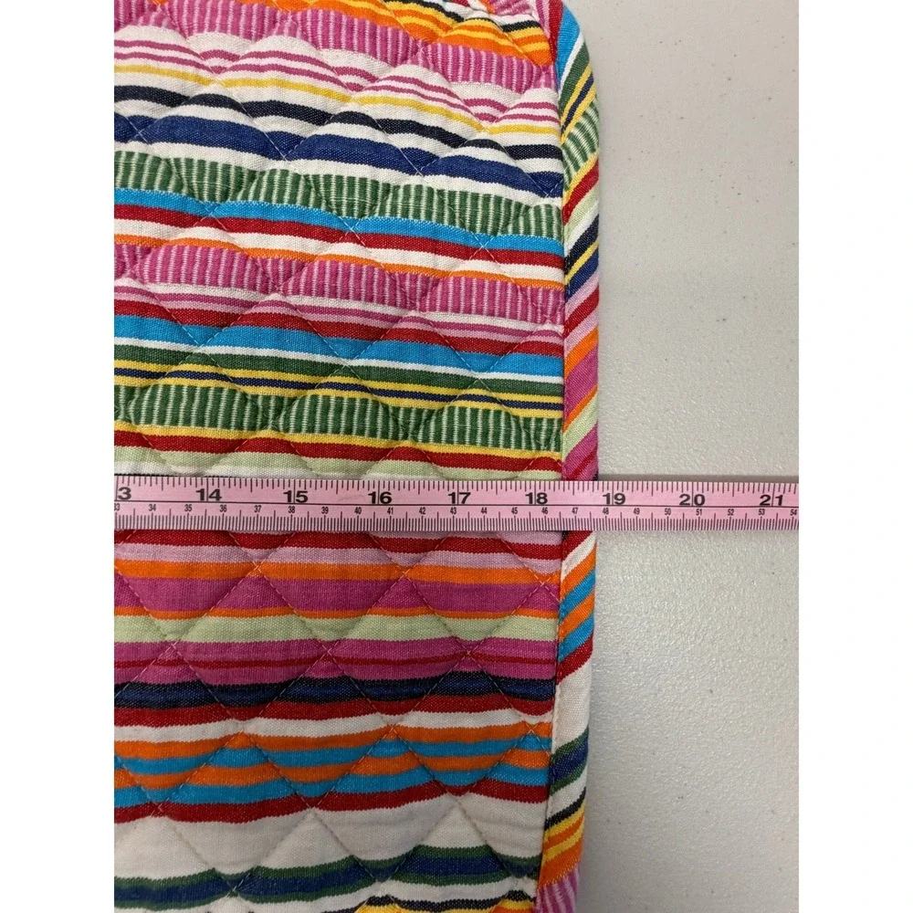 Annie Selke Pine Cone Hill Quilted Multi Stripe Cotton Placemats Set of 4 Boho